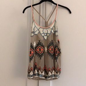 Sequined and mesh All Saints top